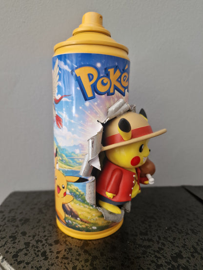 Bombe de peinture custom pokemon – Figurine pop pikachu one piece pop culture artisanale