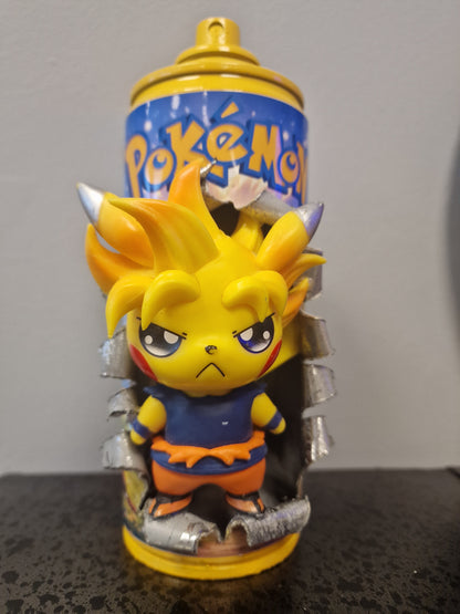 Bombe de peinture custom pokemon – Figurine pikachu sangoku pop culture artisanale