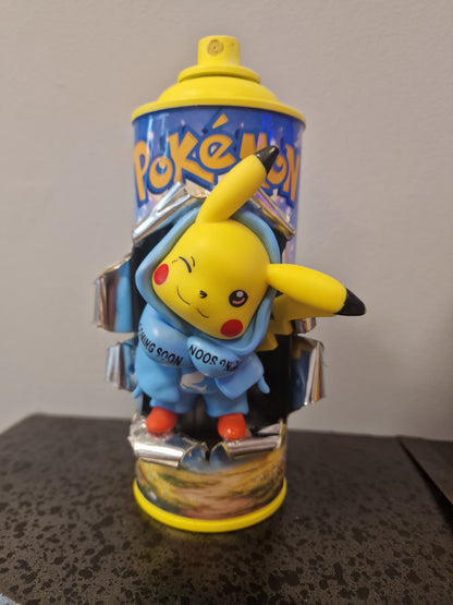 Bombe de peinture custom pokemon – Figurine pikachu 2  pop culture artisanale