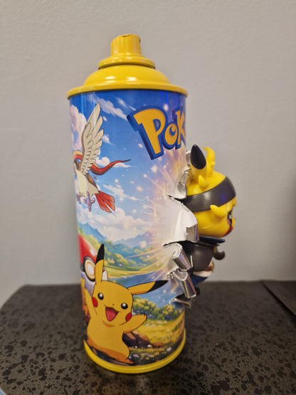 Bombe de peinture custom pokemon – Figurine pikachu  3 pop culture artisanale