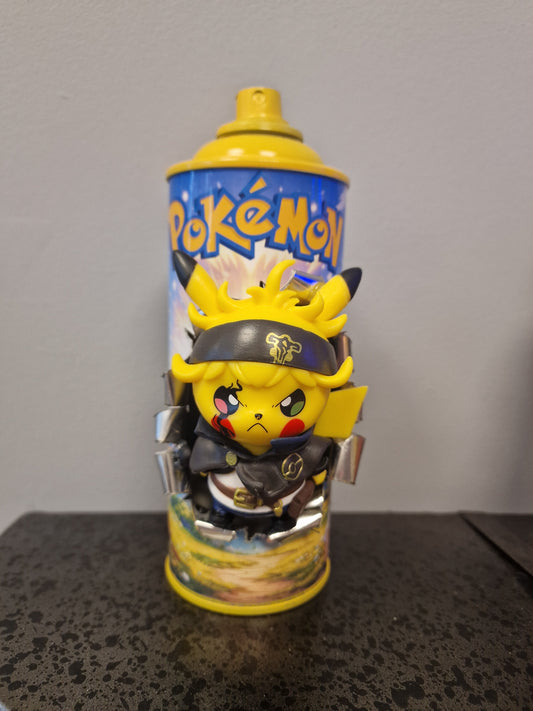 Bombe de peinture custom pokemon – Figurine pikachu  3 pop culture artisanale