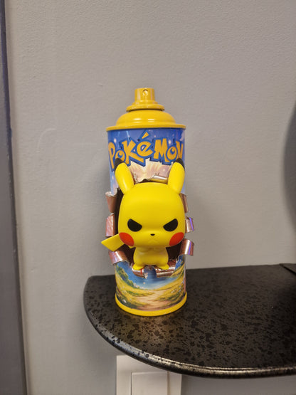 Bombe de peinture custom pokemon – Figurine pop pikachu pop culture artisanale
