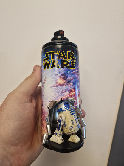 Bombe de peinture custom star wars – Figurine r2d2 pop culture artisanale