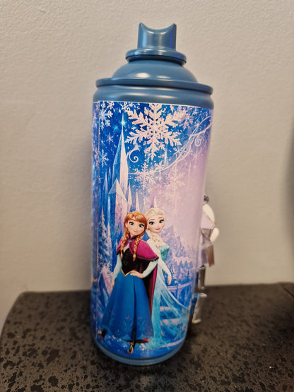 Bombe de peinture customisée La Reine des Neiges – Olaf – Décoration Frozen – Pièce unique