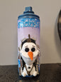 Bombe de peinture customisée La Reine des Neiges – Olaf – Décoration Frozen – Pièce unique
