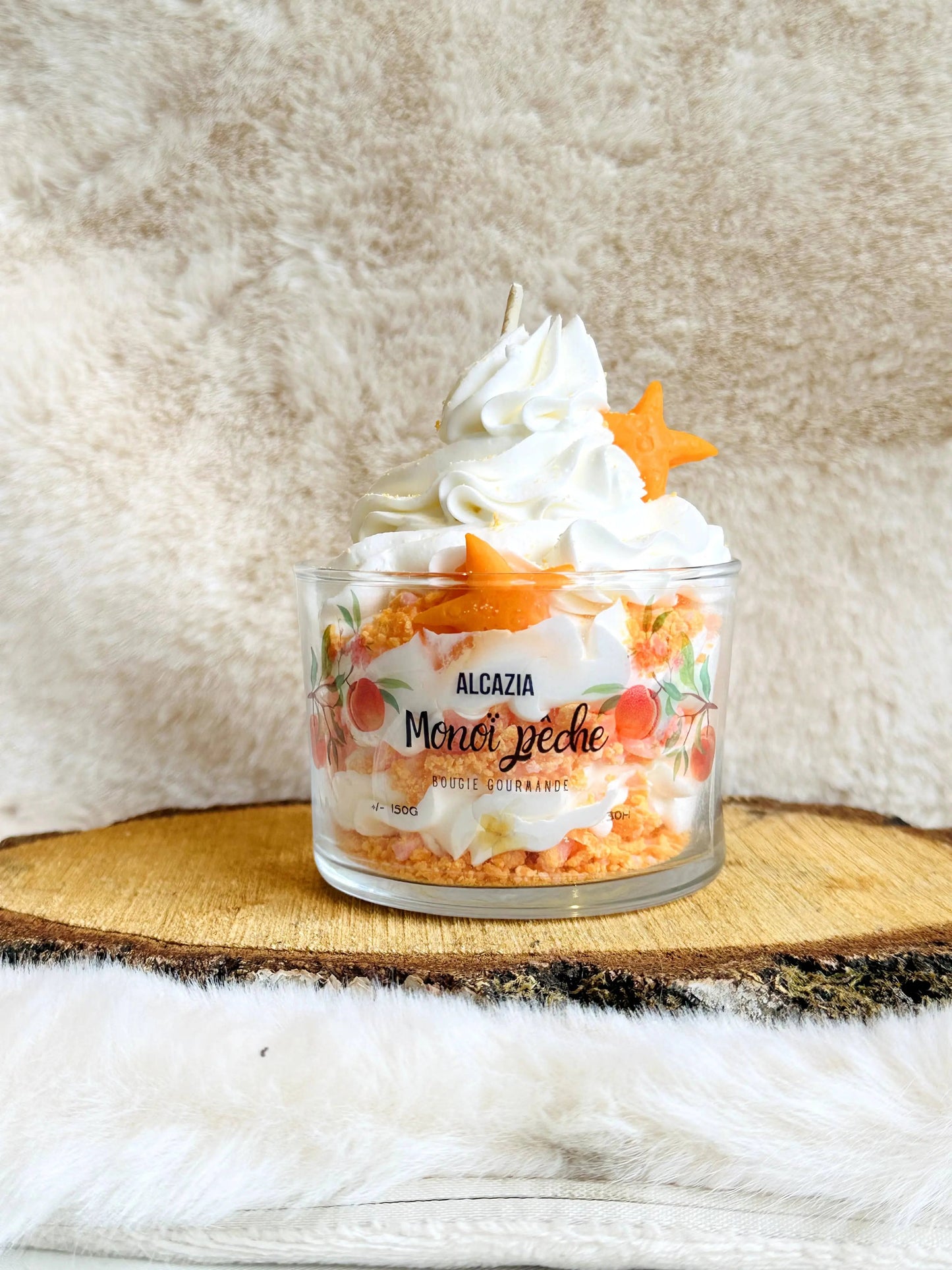 Bougie gourmande - Monoï Pêche Alcazia
