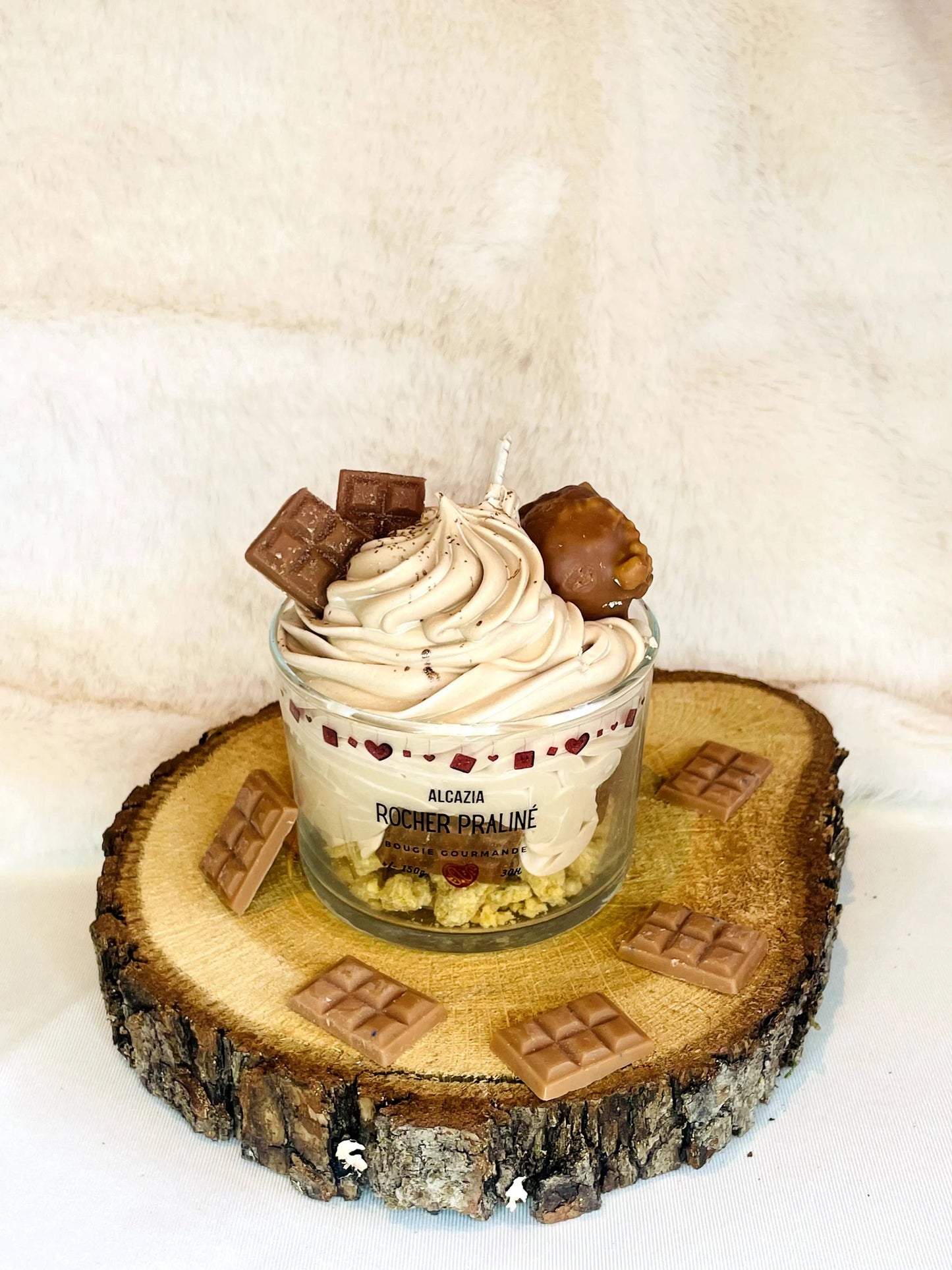 Bougie gourmande - Rocher praliné (fête des mères) Alcazia