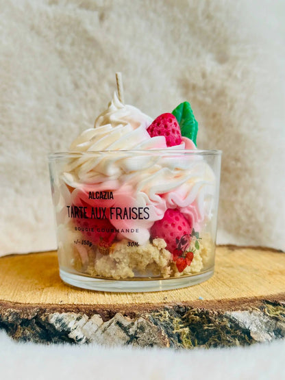 Bougie gourmande - Tarte aux fraises (fête des mères) Alcazia