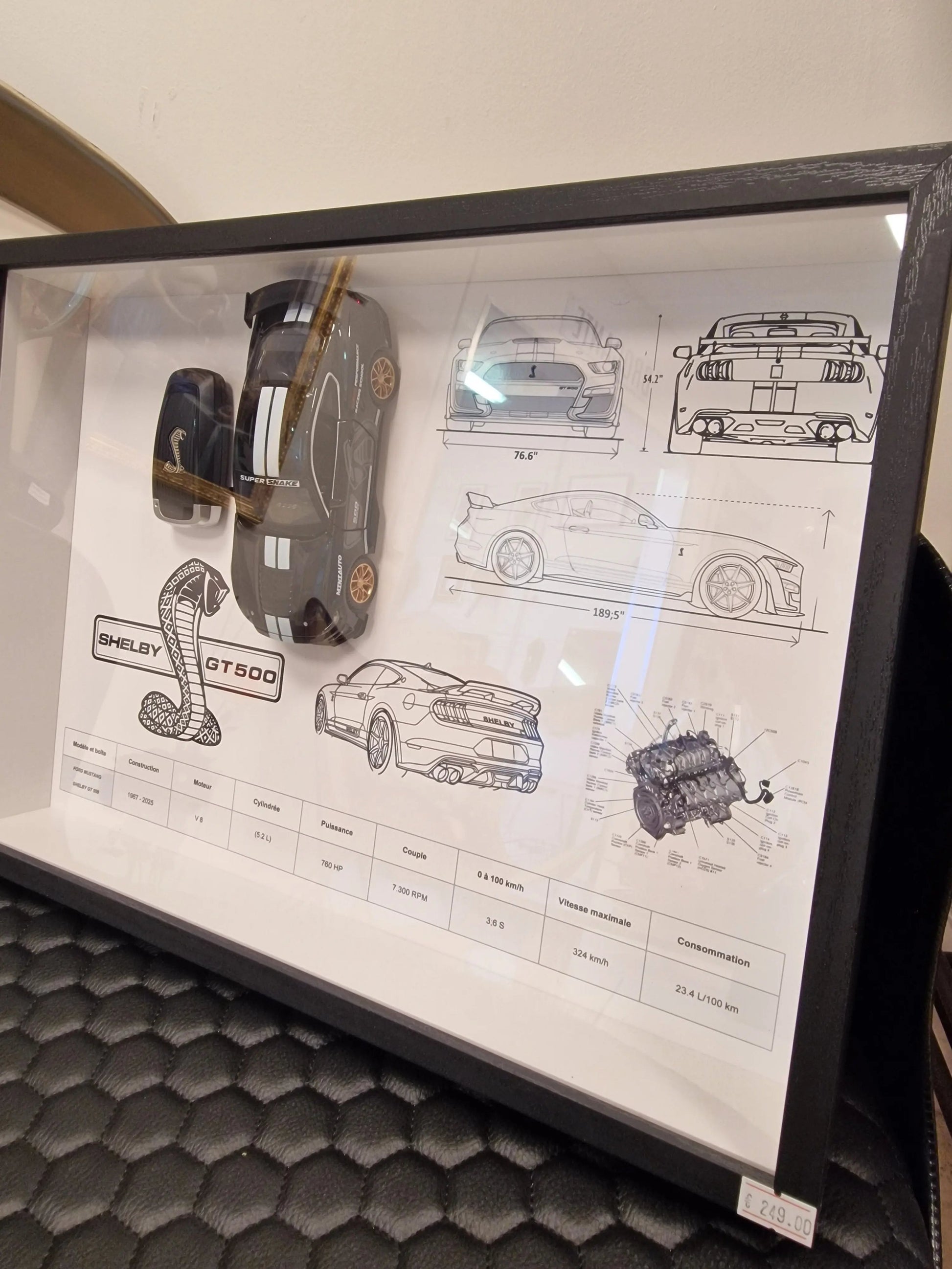 CADRE CLé  ET Réplique MUSTANG SHELBY GT500 Vintagedison