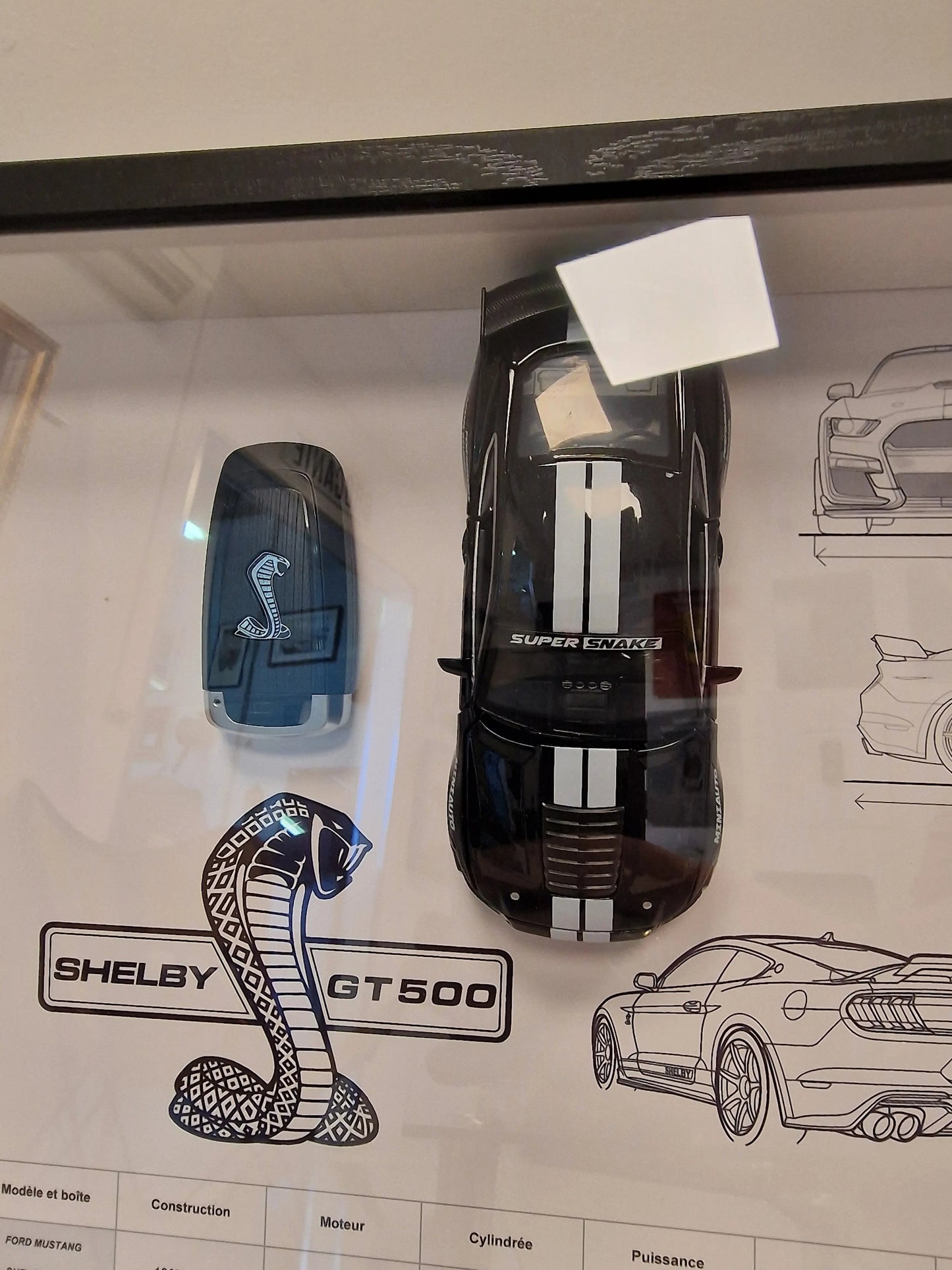 CADRE CLé  ET Réplique MUSTANG SHELBY GT500 Vintagedison