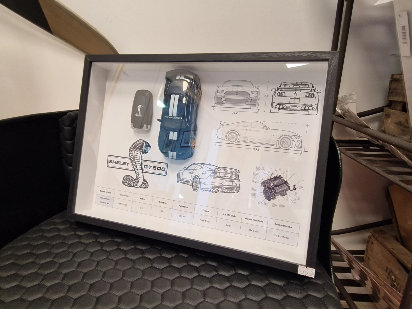 CADRE CLé  ET Réplique MUSTANG SHELBY GT500 Vintagedison