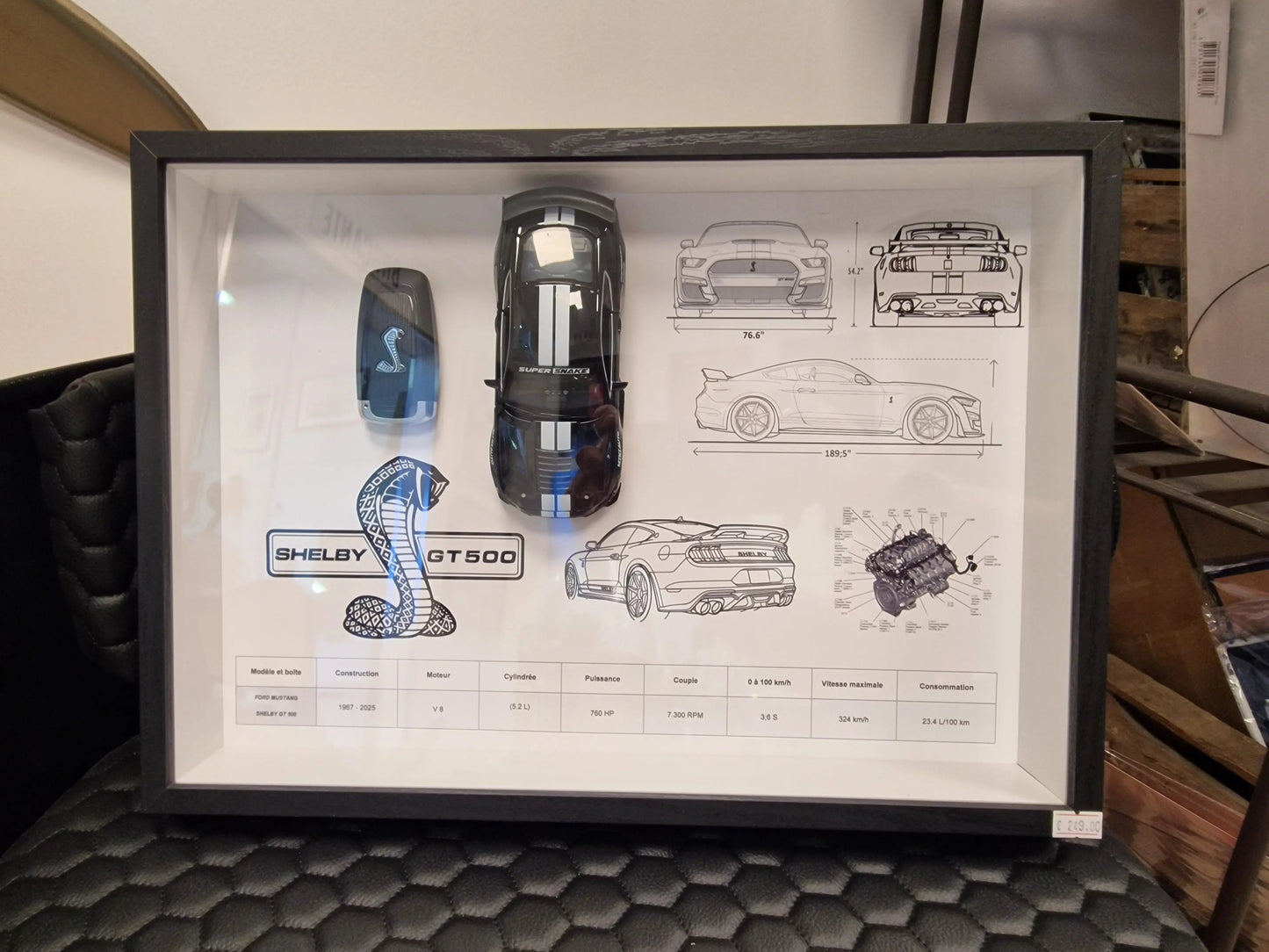 CADRE CLé  ET Réplique MUSTANG SHELBY GT500 Vintagedison