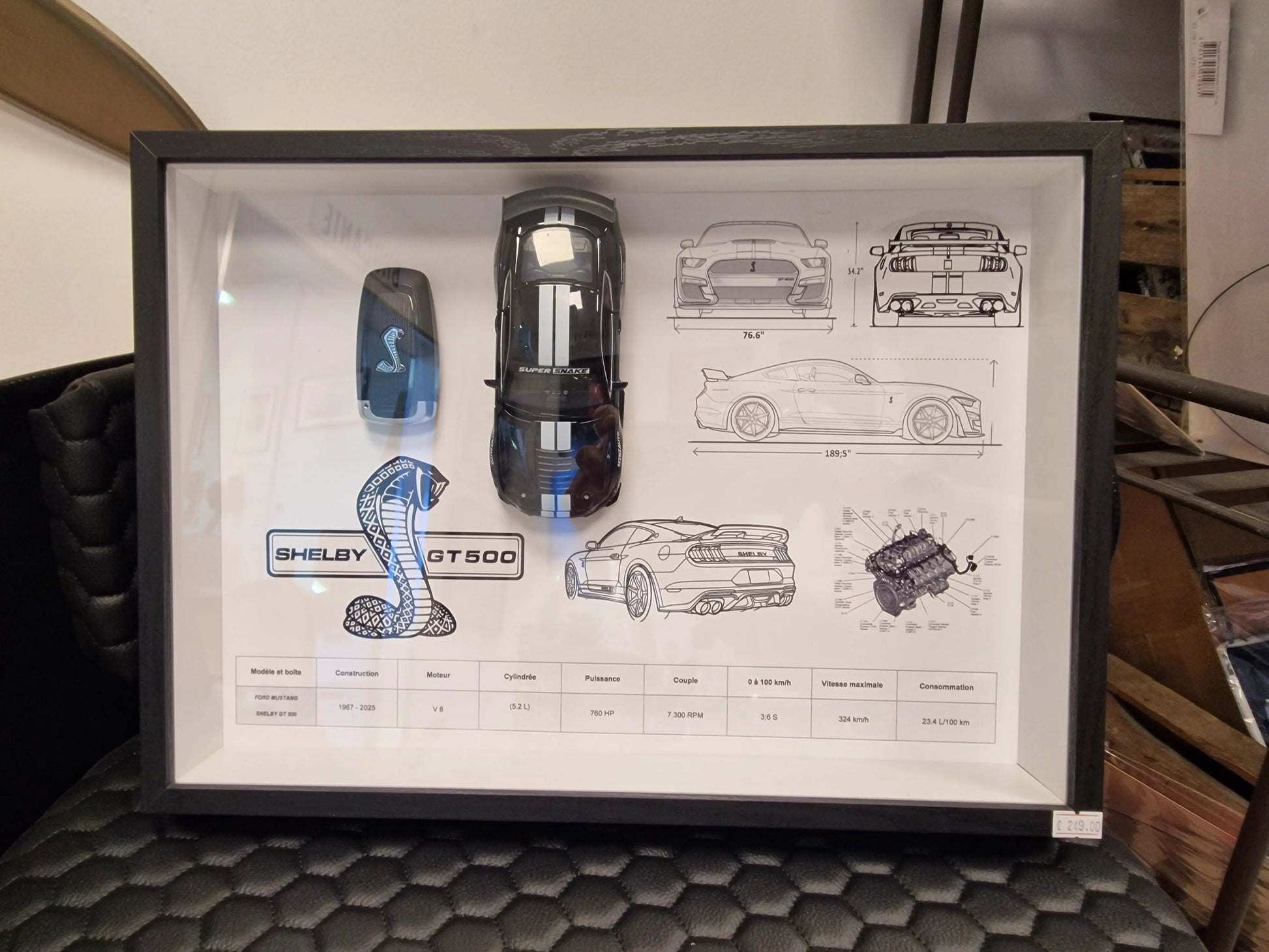 CADRE CLé  ET Réplique MUSTANG SHELBY GT500 Vintagedison