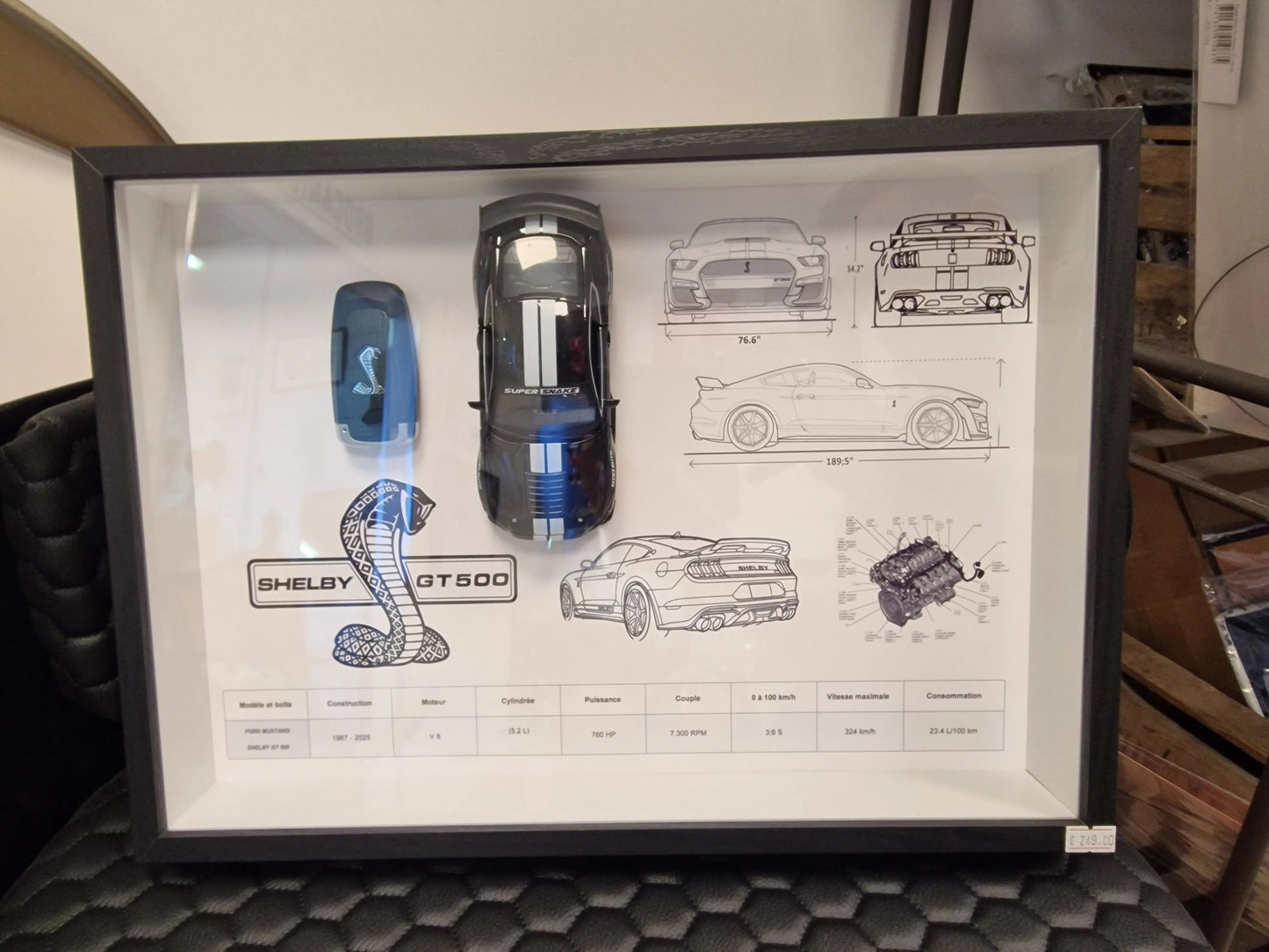 CADRE CLé  ET Réplique MUSTANG SHELBY GT500 Vintagedison