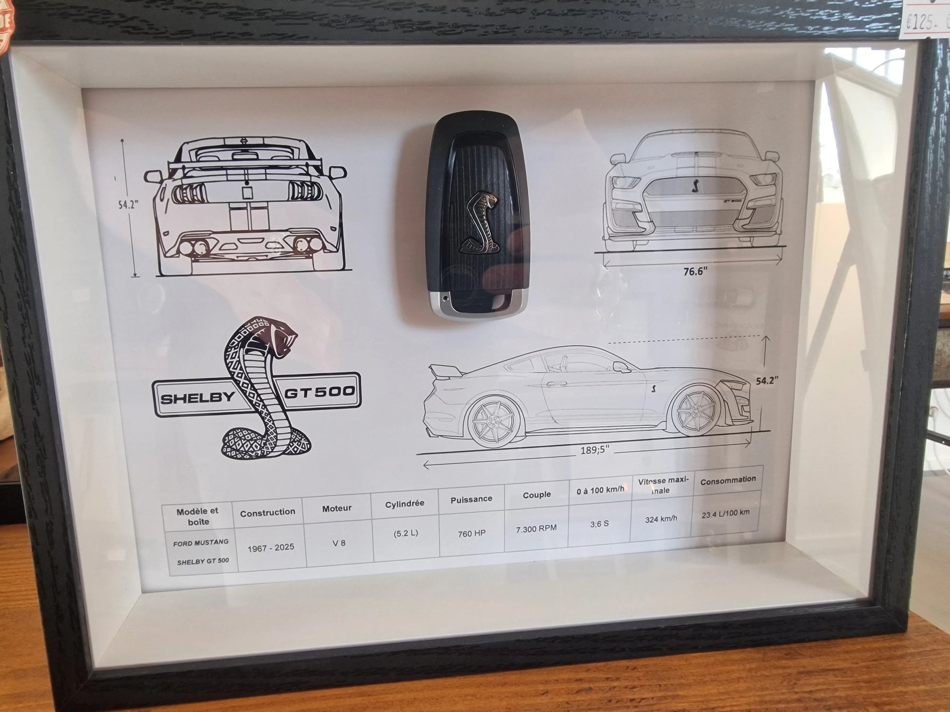 CADRE CLé MUSTANG SHELBY GT500 Vintagedison