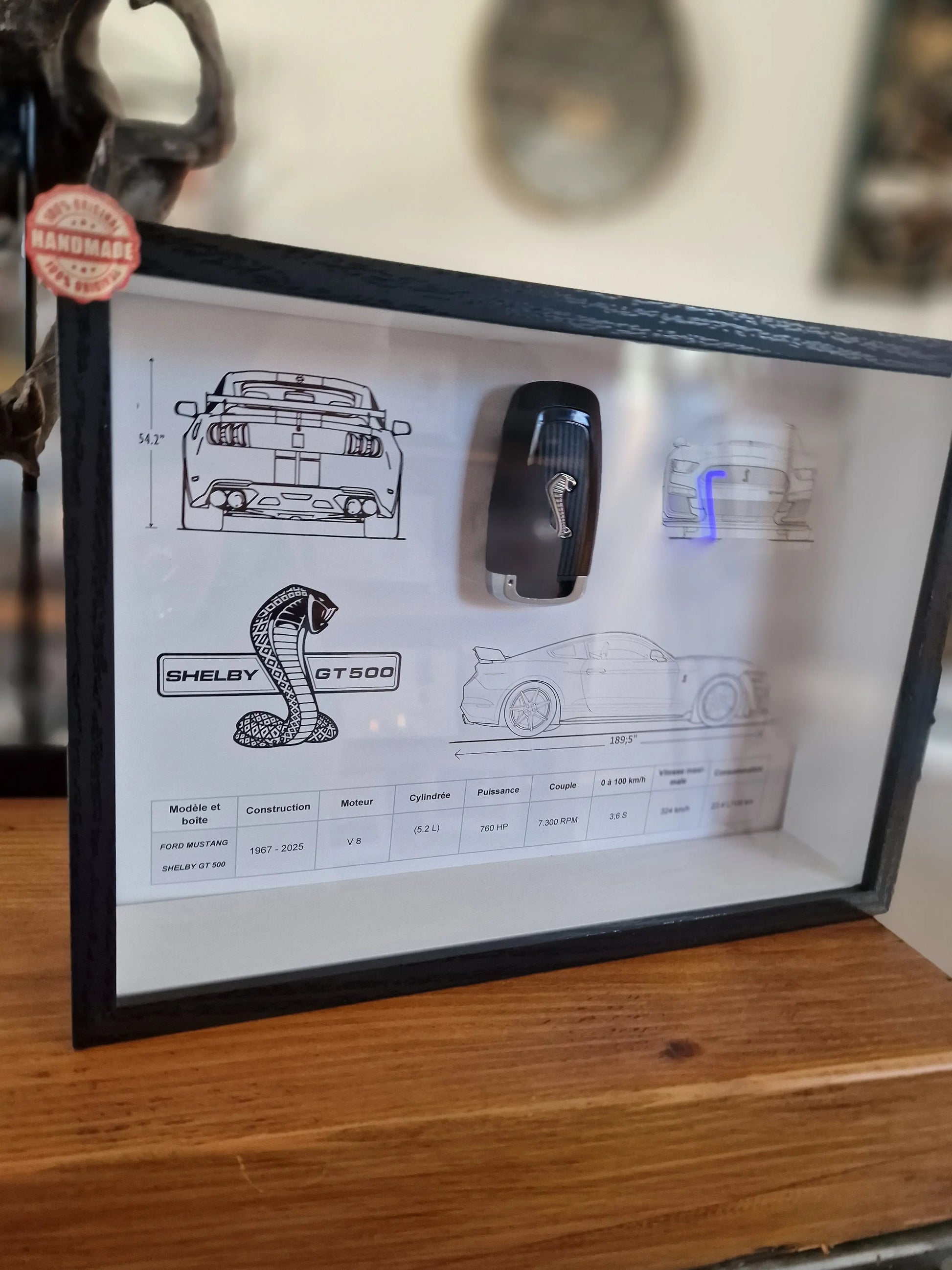 CADRE CLé MUSTANG SHELBY GT500 Vintagedison