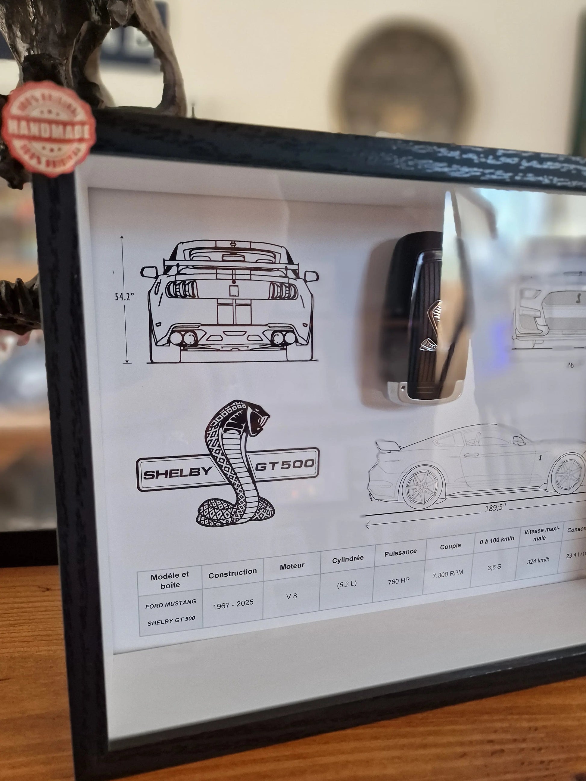 CADRE CLé MUSTANG SHELBY GT500 Vintagedison