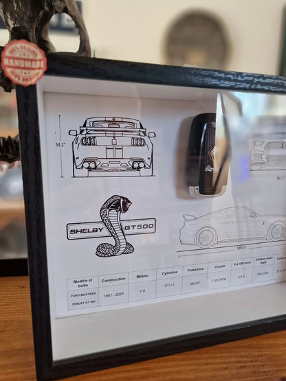 CADRE CLé MUSTANG SHELBY GT500 Vintagedison