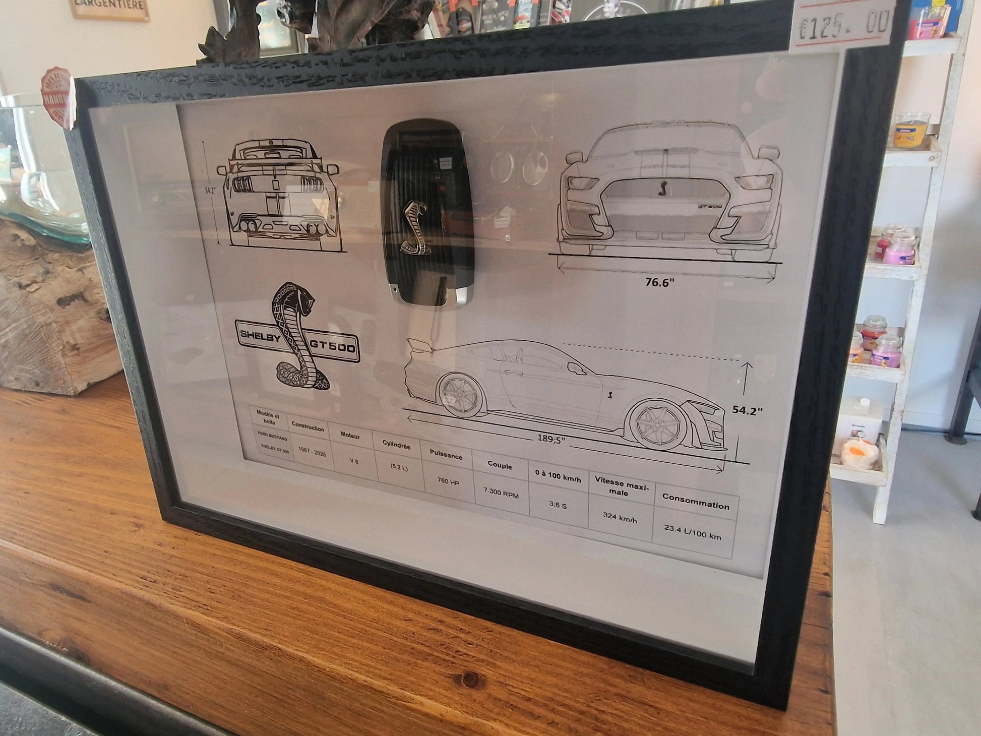 CADRE CLé MUSTANG SHELBY GT500 Vintagedison
