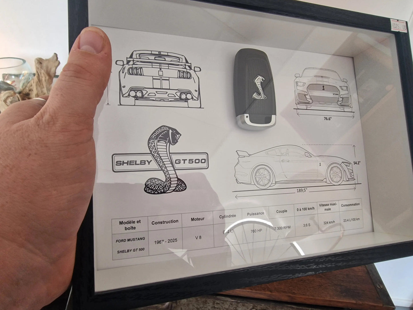 CADRE CLé MUSTANG SHELBY GT500 Vintagedison