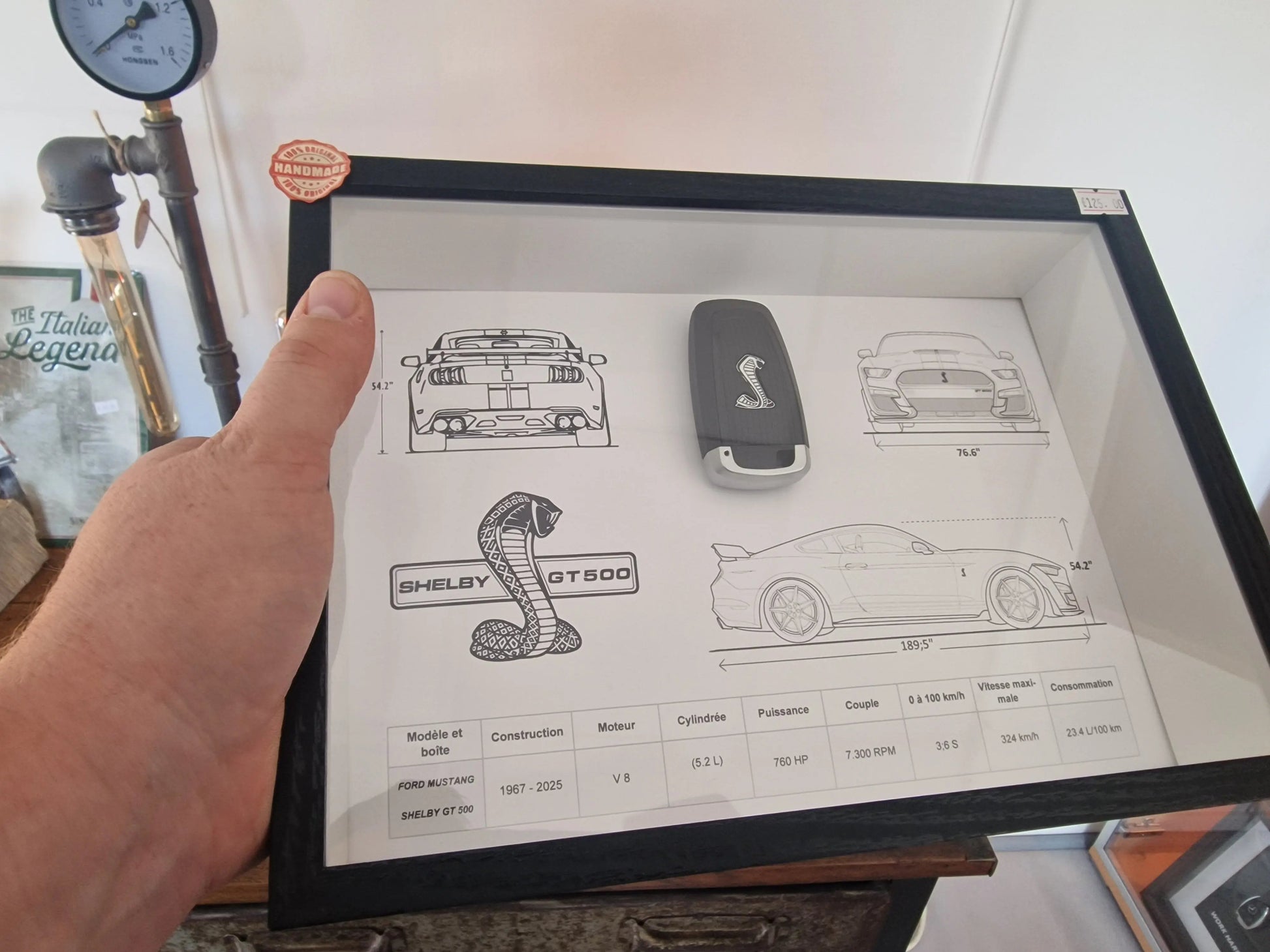 CADRE CLé MUSTANG SHELBY GT500 Vintagedison