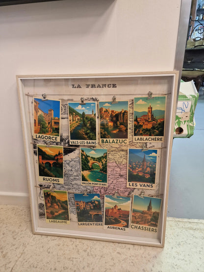 Cadre Souvenir  village d’Ardèche – carte vintage et affiches rétro des plus beaux villages Vintagedison