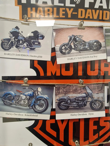Cadre “Hall of Fame Harley-Davidson” – Motos légendaires (50 x 60 cm) Vintagedison