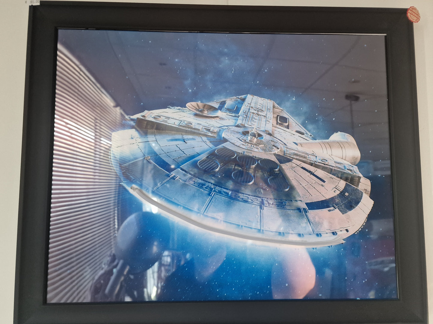 Cadre Lumineux Faucon Millenium 40x50 cm – Propulseurs LED – Décoration Murale Inspirée Star Wars