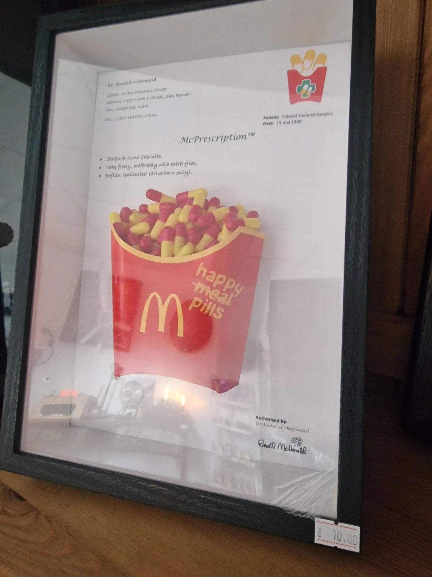 Cadre artistique “Happy Meal Pills” – édition limitée Vintagedison