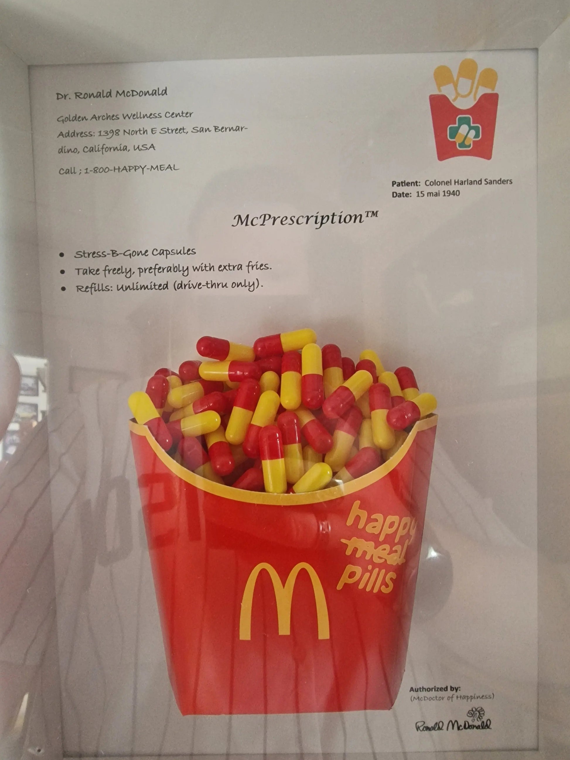 Cadre artistique “Happy Meal Pills” – édition limitée Vintagedison