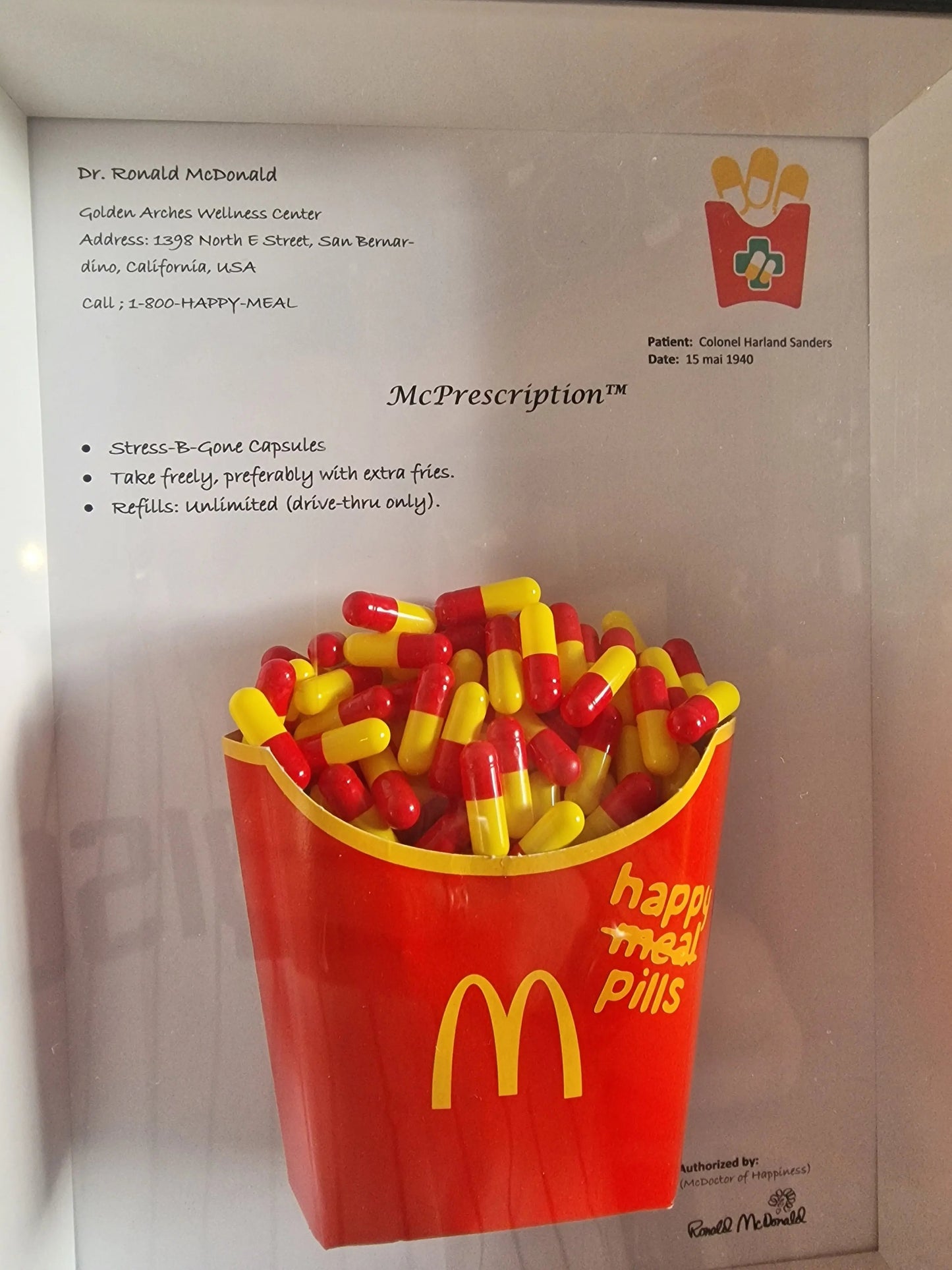 Cadre artistique “Happy Meal Pills” – édition limitée Vintagedison