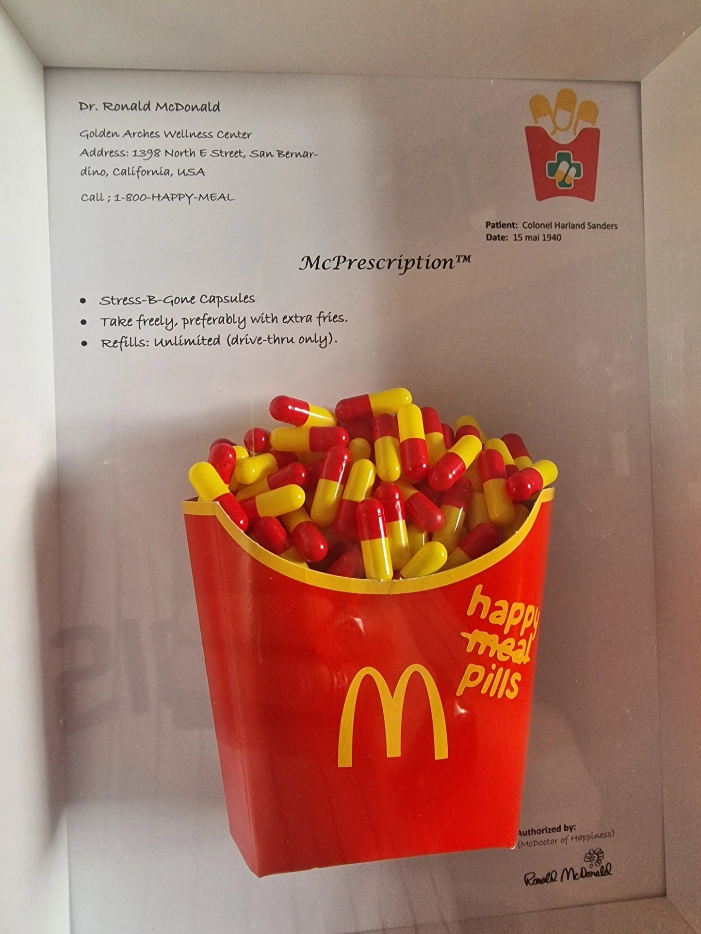 Cadre artistique “Happy Meal Pills” – édition limitée Vintagedison