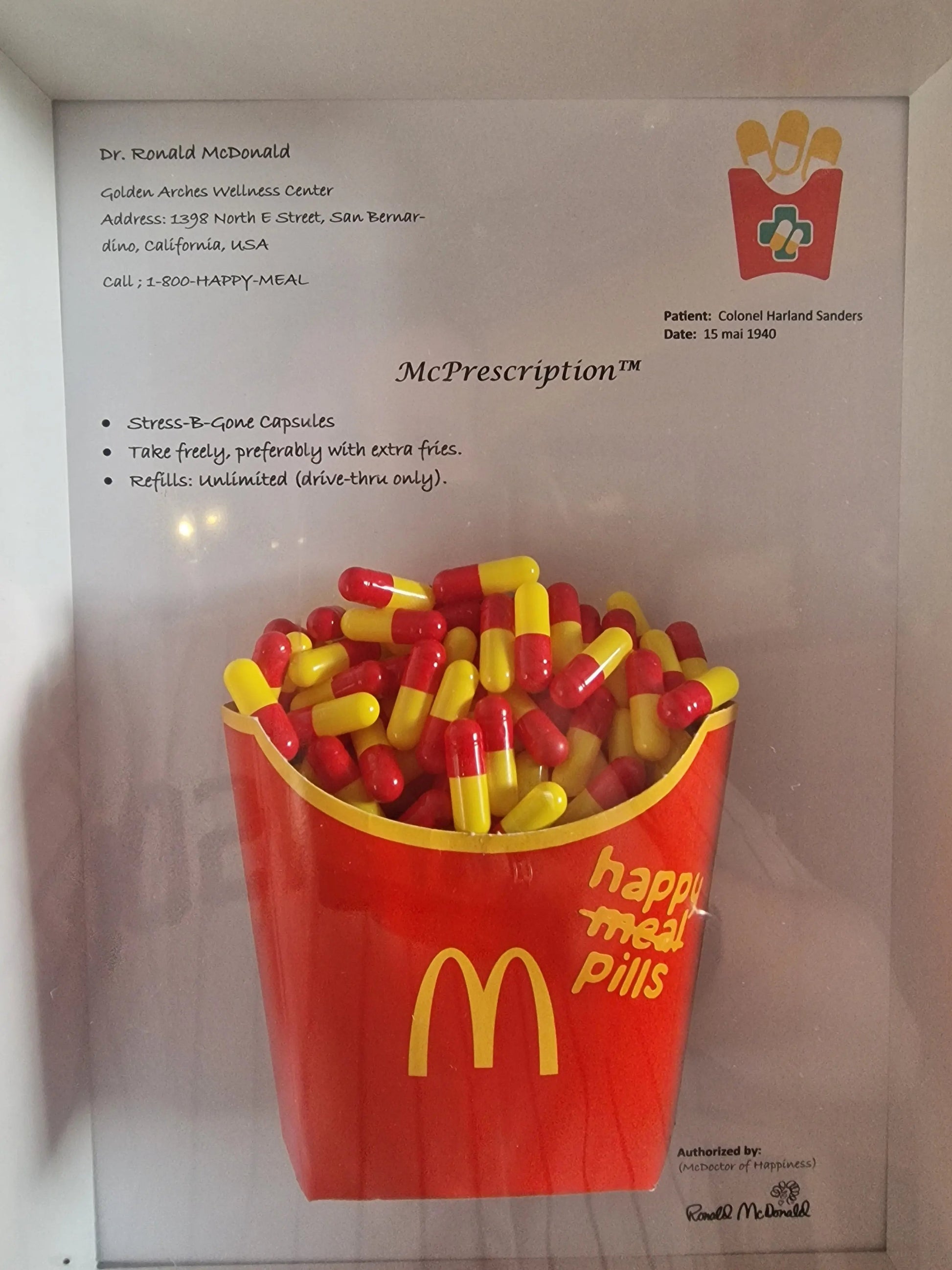 Cadre artistique “Happy Meal Pills” – édition limitée Vintagedison