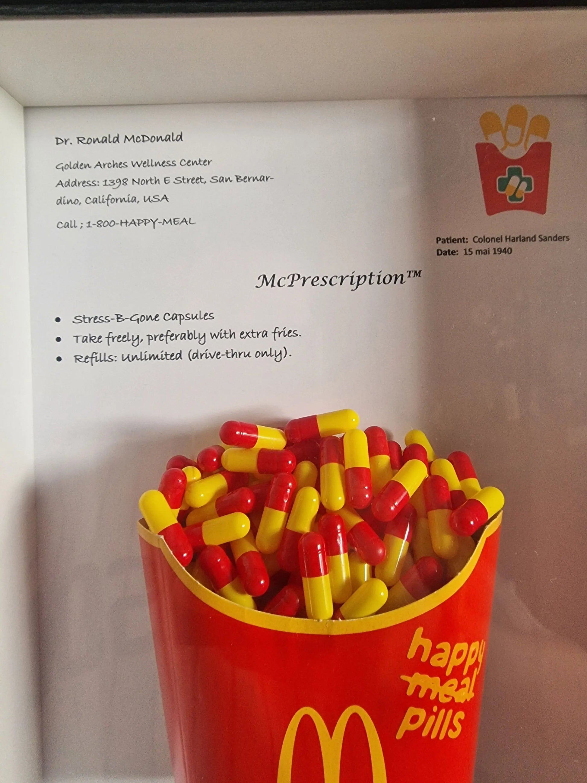 Cadre artistique “Happy Meal Pills” – édition limitée Vintagedison