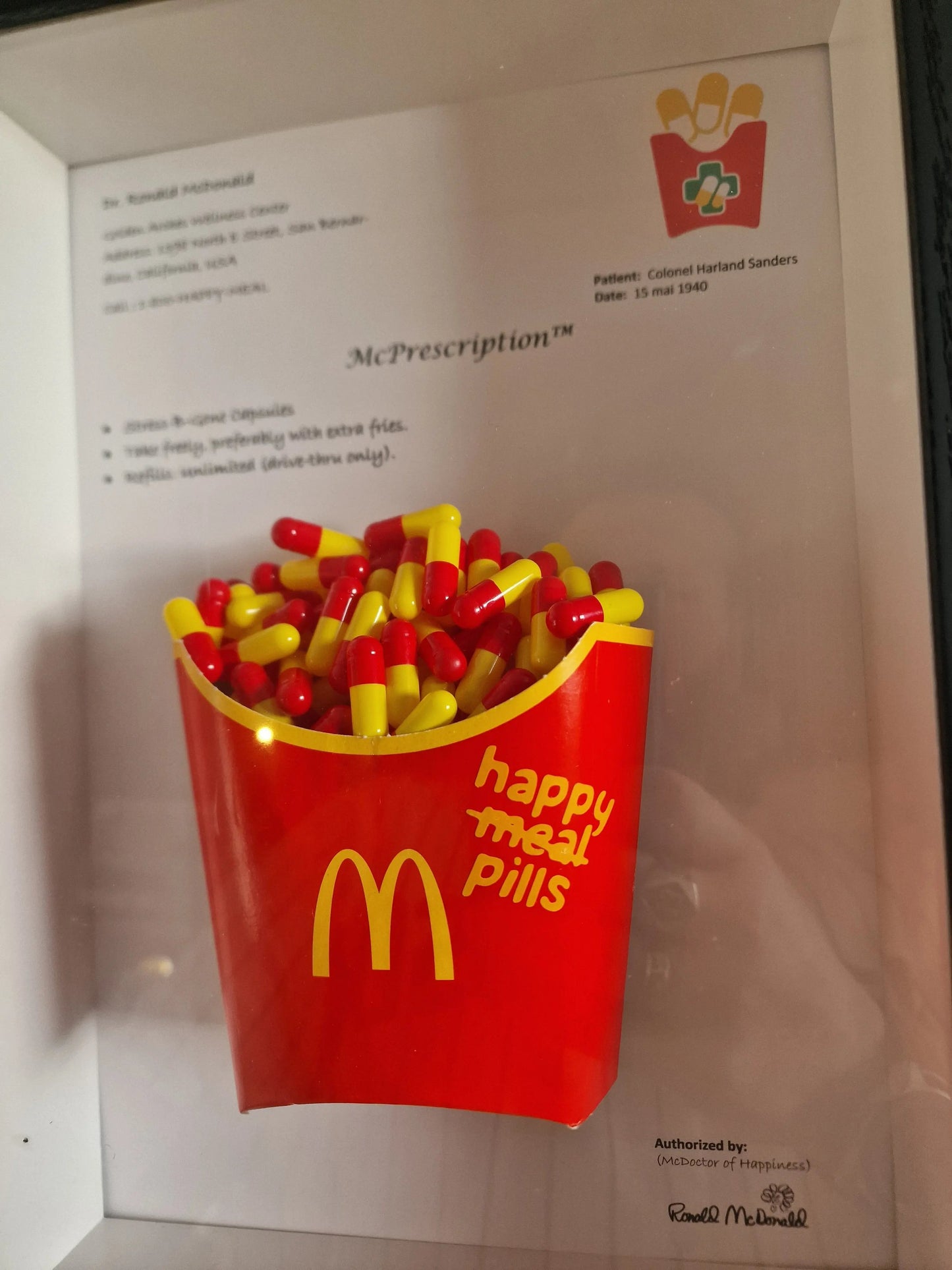 Cadre artistique “Happy Meal Pills” – édition limitée Vintagedison