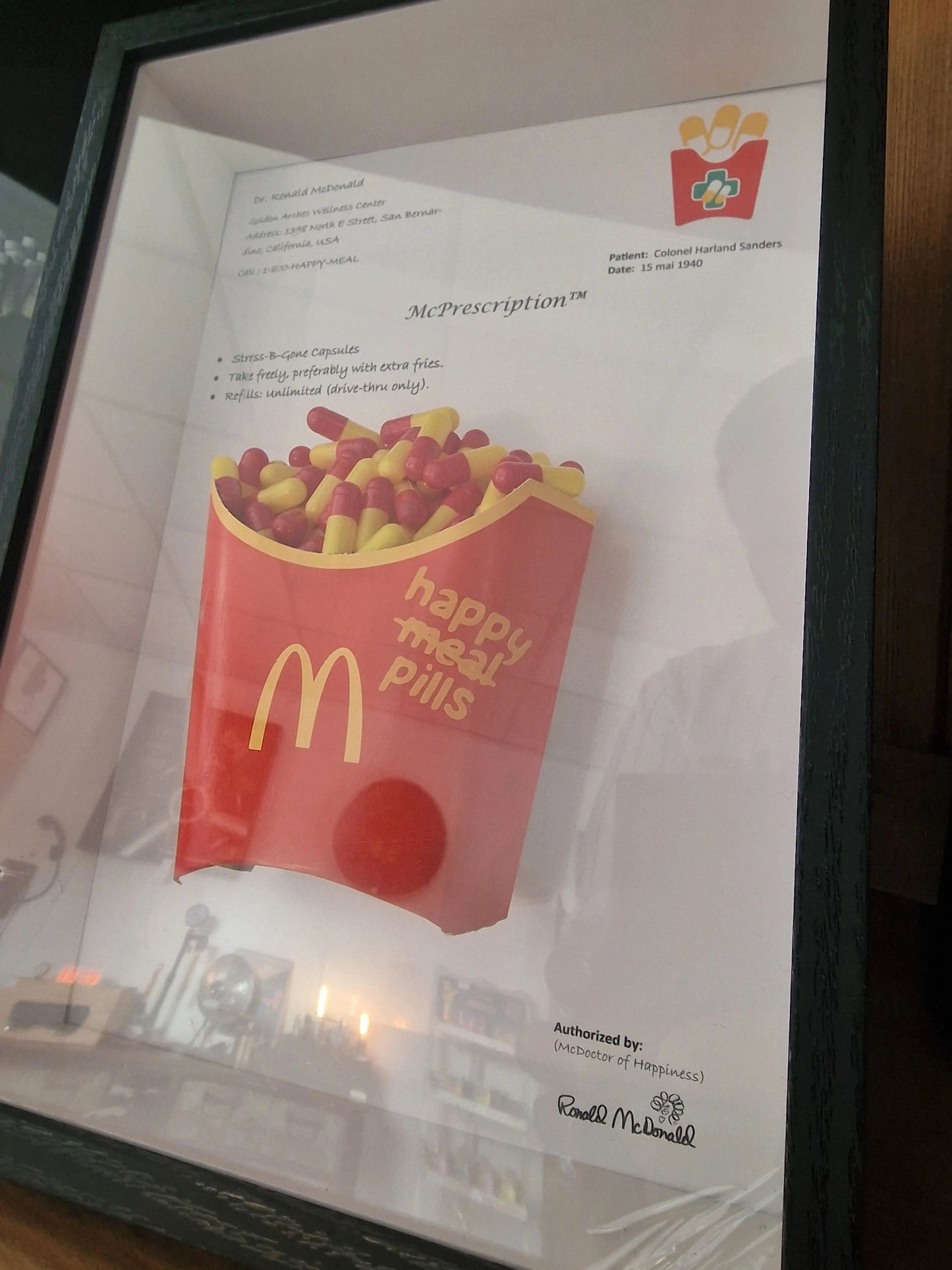 Cadre artistique “Happy Meal Pills” – édition limitée Vintagedison