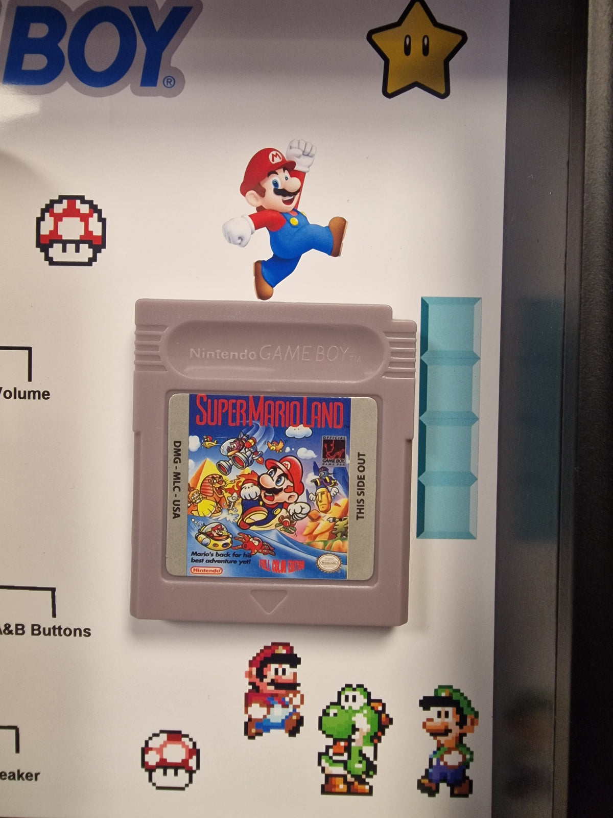 Cadre Game Boy Vintage – Console Nintendo + Jeu – Déco Rétro Gaming 20x25 cm