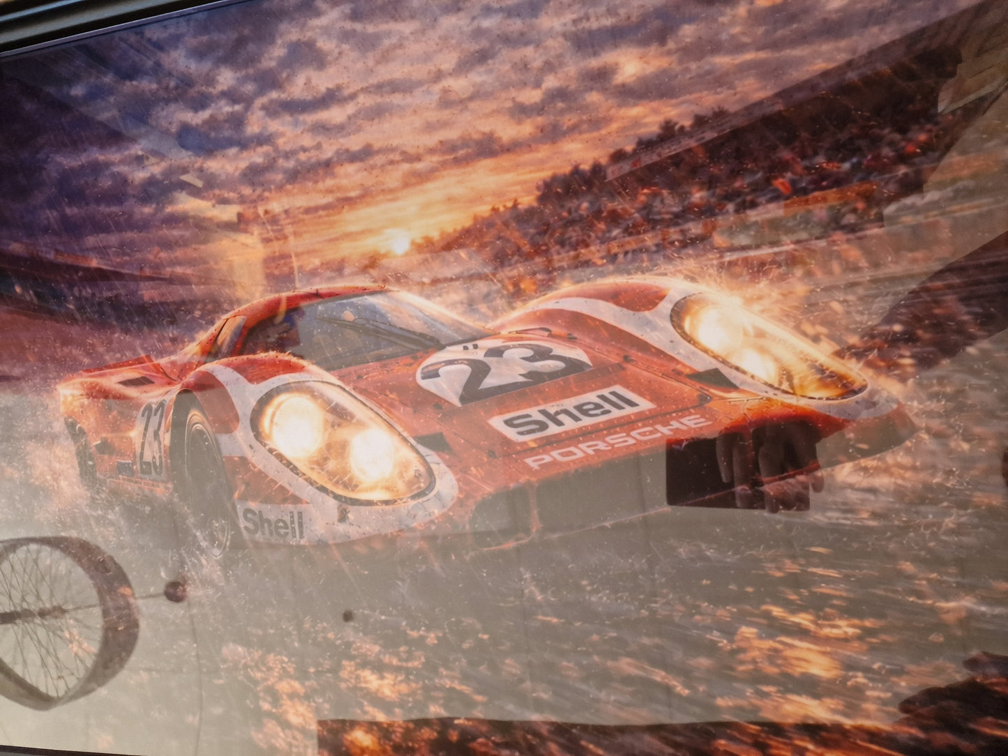 Cadre Porsche 917 Le Mans 60x90 cm – Grande affiche voiture encadrée – Décoration murale automobile vintage – Tableau garage luxe
