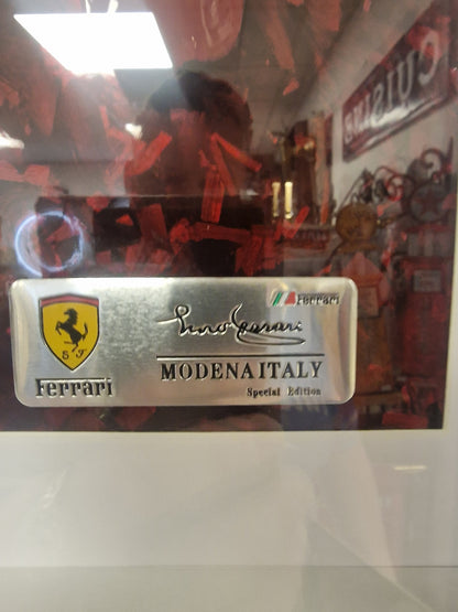 Cadre clé Ferrari A4 – Clé Ferrari Rouge | Décoration Murale Automobile de Collection