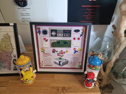 Cadre manette Famicom Nintendo – Déco gaming rétro années 80 – Objet geek vintage fait main