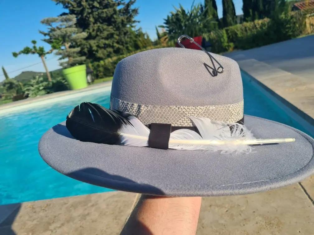 Chapeau fédora gris nœud papillon et tête de mort Etsy