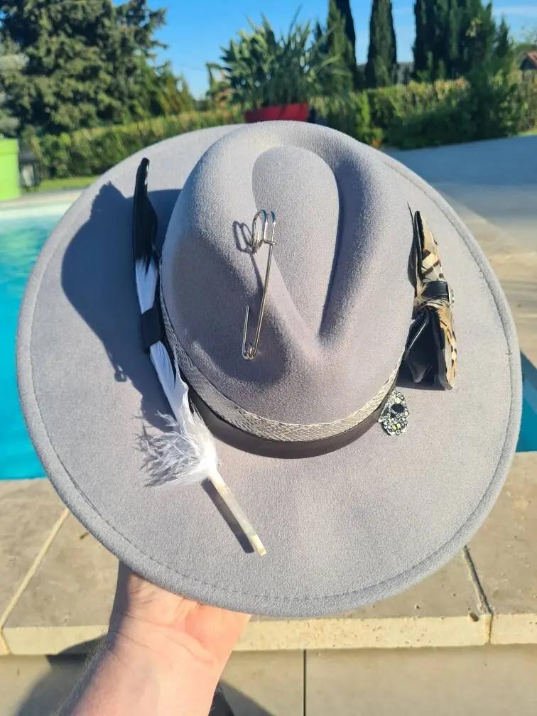 Chapeau fédora gris nœud papillon et tête de mort Etsy