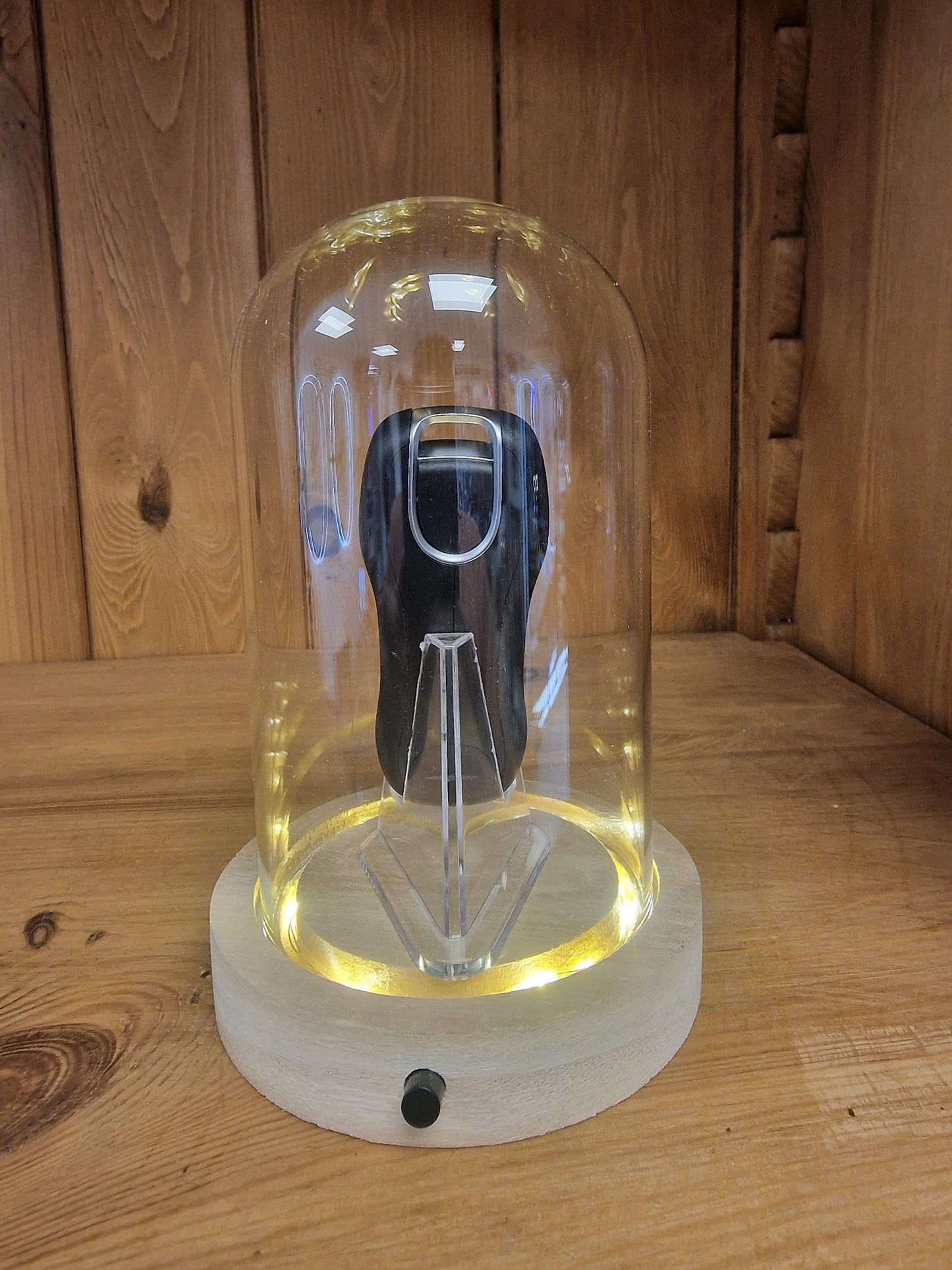 Clé Porsche Sous Cloche LED – Objet de Collection Automobile Ø 10 cm – H 16 cm