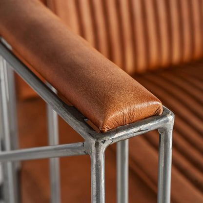 DUO Fauteuil  CLUB AVIATEUR en cuir marron de 71x76x73 CM Kodu