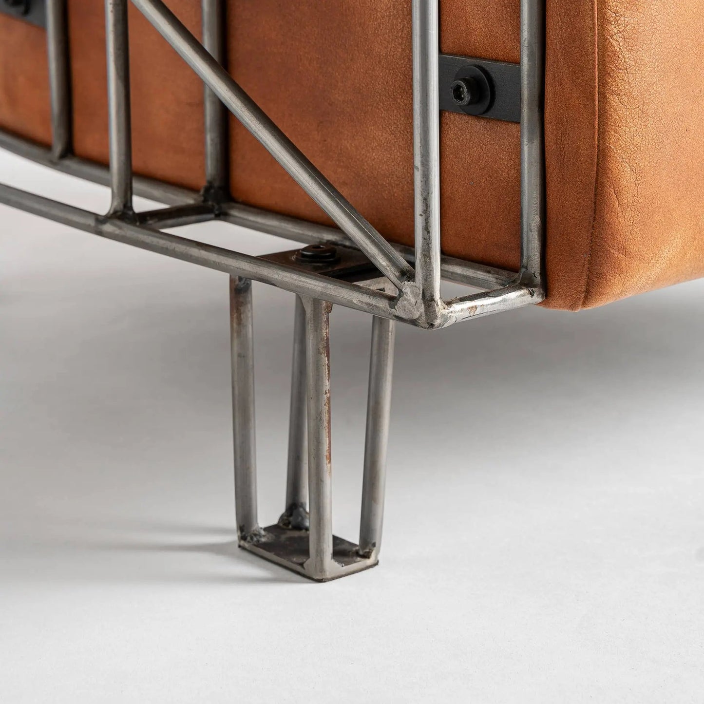 DUO Fauteuil  CLUB AVIATEUR en cuir marron de 71x76x73 CM Kodu