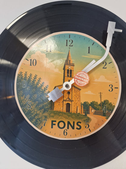 Horloge Vinyle Ardéche  de fons – Une Horloge Vintage Unique pour les amoureux de l'Ardèche