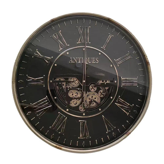 Horloge à engrenages avec verre Ø 60 cm CADRAVEN