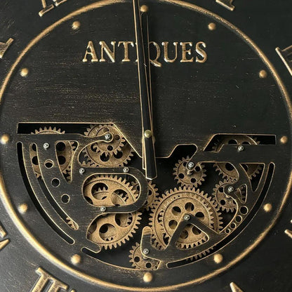 Horloge à engrenages avec verre Ø 60 cm CADRAVEN