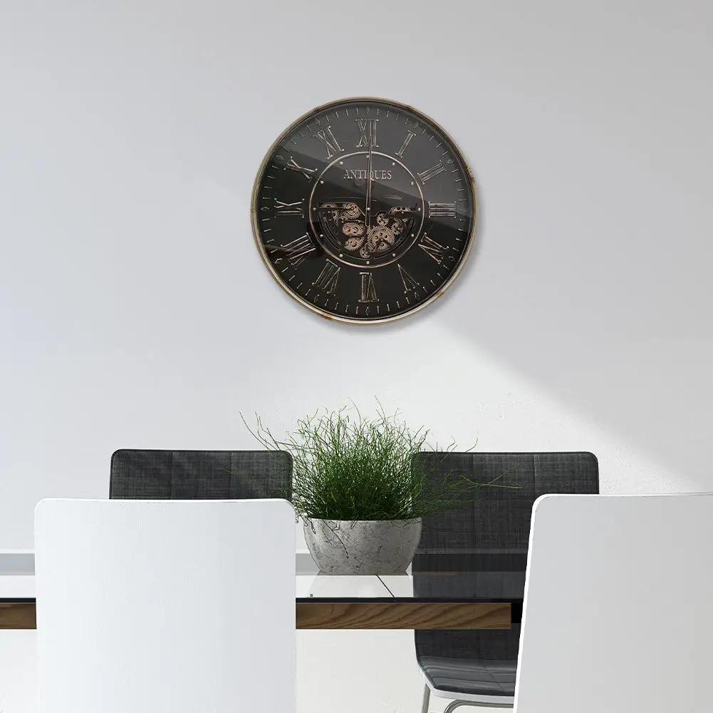 Horloge à engrenages avec verre Ø 60 cm CADRAVEN