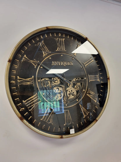 Horloge à engrenages avec verre Ø 60 cm CADRAVEN